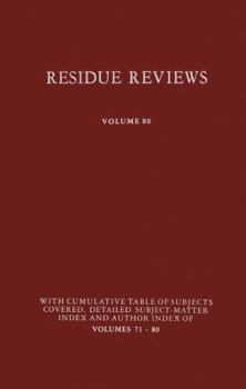 Paperback Residue Reviews: Residues of Pesticides and Other Contaminants in the Total Environment Book