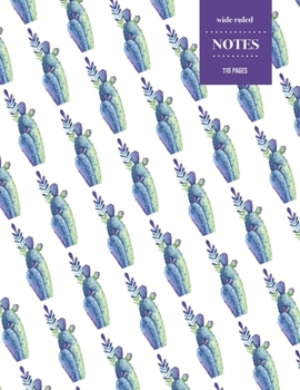 Paperback Wide Ruled Notes 110 Pages: Cactus Notebook for Kids, Teens and Students - Succulent Llama Pattern Book