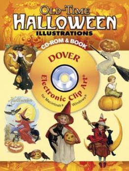 Paperback Old-Time Halloween Illustrations [With CDROM] Book