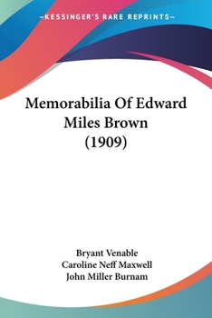 Paperback Memorabilia Of Edward Miles Brown (1909) Book