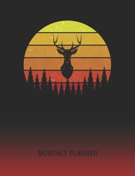 Monthly Planner: Hunting | 2 Year Planning for Jan 2020 to Dec 2021 | Retro Vintage Sunset Cover | January 20 - December 21 | Planning Organizer ... | Plan Days, Set Goals & Get Stuff Done