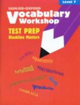 Paperback Vocabulary Workshop Test Prep Blackline Masters Level F Book