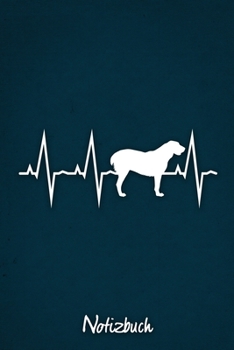 Notizbuch: Blaues Punktraster Alabai Herzschlag Hunde Notizheft ca DIN A5 weiß punktiert 110 Seiten (German Edition)