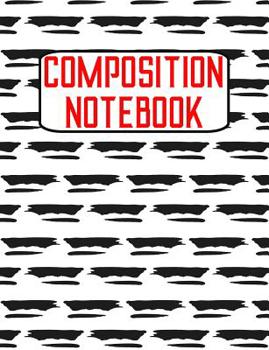 Paperback Composition Notebook: Black and White Dashes Pattern Wide Rule 1 Subject Book