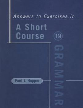 Paperback Short Course in Grammar, Answer Book