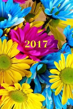 Paperback 2017: Kalender/Dato bog: 1 uge p? 2 sider, Format 6" x 9" (15,2 cm x 22,9 cm), D?kke Blomster [Danish] Book