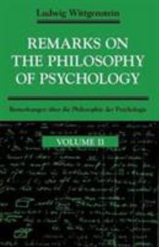 Paperback Remarks on the Philosophy of Psychology, Volume 2 Book