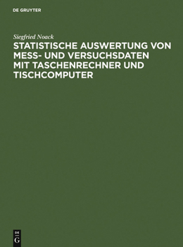 Hardcover Statistische Auswertung von Mess- und Versuchsdaten mit Taschenrechner und Tischcomputer [German] Book