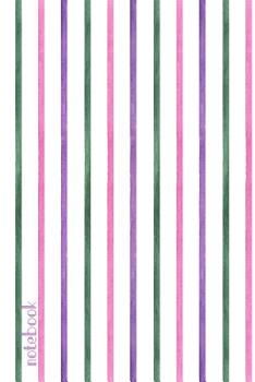 Paperback Notebook: Purple, Pink, & Green Stripes Book