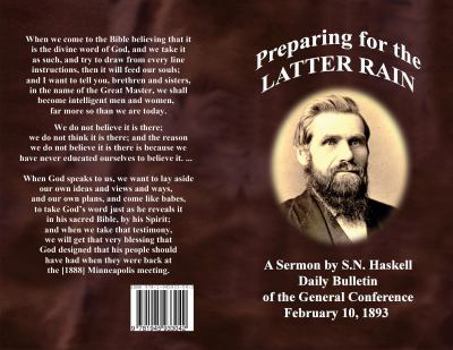 Paperback Preparing for the Latter Rain: A Sermon by S. N. Haskell, GCDB February 10, 1893 Book