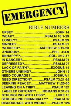 Paperback Emergency Bible Numbers: Bible Notebook Journal For Your Every Day Struggles. 120 Blank Pages To Take Notes Book