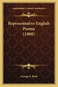 Paperback Representative English Poems (1908) Book