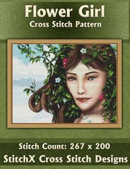 Paperback Flower Girl Cross Stitch Pattern Book