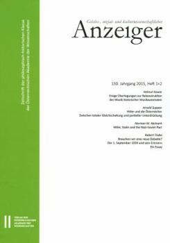 Geistes-, Sozial-Und Kulturwissenschaftlicher Anzeiger 150. Jahrgang, Heft 1+2 2015
