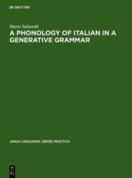 Hardcover A Phonology of Italian in a Generative Grammar Book