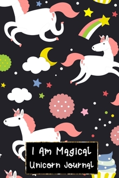 Paperback Unicorn Journal: I Am Magical Journal And Sketchbook for Girls With Lined and Blank Pages Perfect Doodling Sketching and Notes Book