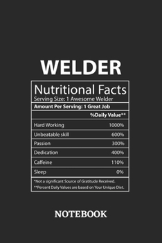 Nutritional Facts Welder Awesome Notebook: 6x9 inches - 110 graph paper, quad ruled, squared, grid paper pages • Greatest Passionate working Job Journal • Gift, Present Idea