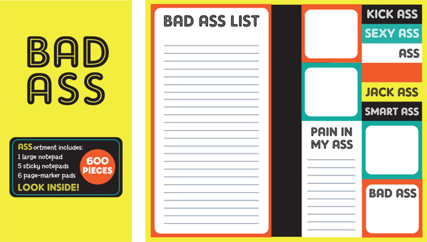 Hardcover Book of Sticky Notes: Notepad Collection - Bad Ass Book