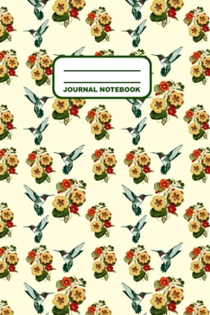 Paperback Journal Notebook: Notebook, Journal, Or Diary - Hummingbird Flower Pattern Cover Design - 110 Blank Lined Pages - 6" X 9" - Matte Finish Book