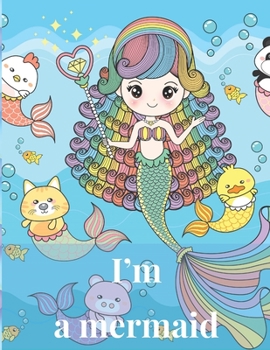 I'm 7 and I'm a mermaid: A birthday journal for 7 years old girl  in cute mermaid theme , 8.5X11 inches notebook , 100 blank page journal  with ... , coloring , mermaid and diamond magic wand
