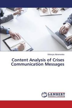 Paperback Content Analysis of Crises Communication Messages Book