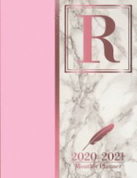 2020-2021 Monthly Planner: Letter R Rose Gold Pink Marble Monogram Planner January 2020 - December 2021 At A Glance 24 Month Dated Initial Diary (8.5” x 11”)