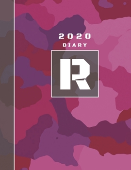 Paperback Personalised 2020 Diary Week To View Planner: A4 Letter R Pink Camo Camouflage Organiser And Planner For The Year Ahead, School, Business, Office, Wor Book