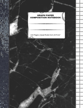 Graph Paper Composition Notebook: 110 Pages | Quad Ruled 4x4 | 8.5" x 11": Marble Large Notebook with Grid Paper | Math Notebook For Students