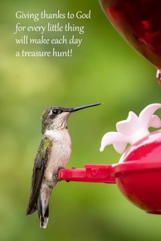 Giving Thanks Journal: 120 page, 6" x 9", lined, no content, original hummingbird photograph by author, paperback journal