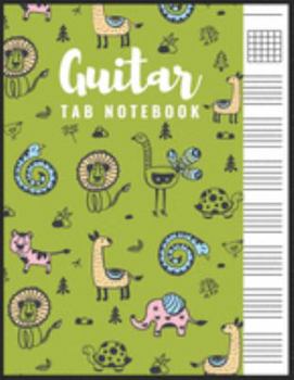 Paperback Guitar Tab Notebook: Blank 6 Strings Chord Diagrams & Tablature Music Sheets with Animals Themed Cover Book