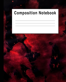Paperback Composition Notebook: Red & Black Watercolor Art Splats Book
