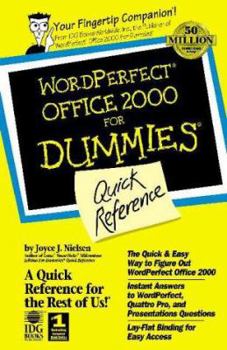 Paperback WordPerfect Office 2000 for Dummies Quick Reference Book