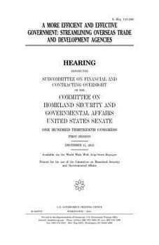 A More Efficient and Effective Government: Streamlining Overseas Trade and Development Agencies