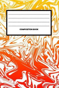 Paperback Composition Book: College Ruled Notebook Composition Book Diary Red and Yellow Paint Swirl Book