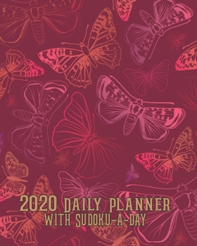 2020 Daily Planner with Sudoku a Day: Red Pink Butterflies Planning by Day Calendar Jan-Dec 2020