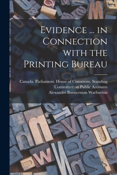 Paperback Evidence ... in Connection With the Printing Bureau Book