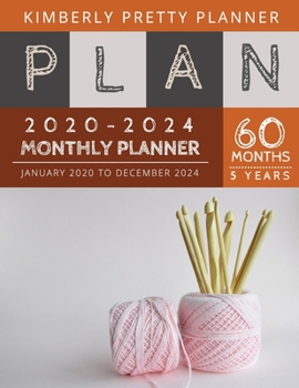 Paperback 5 year monthly planner 2020-2024: monthly planner 5 year 60 Months Calendar Large size 8.5 x 11 2020-2024 planner, organizer and internet logbook - kn Book