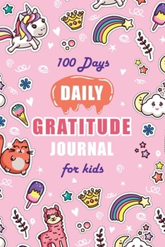 Paperback Daily Gratitude journalfor Kids: Cute Cartoon - 100 Days Grateful Journal - Thankful Thoughts Gratitude Journal for Kids - Happiness Writing Notebook Book