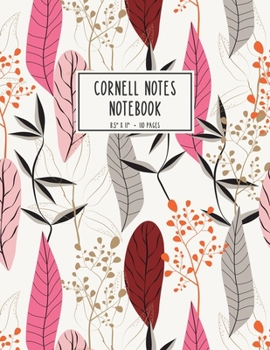 Paperback Cornell Notes Notebook: Autumn Leaves Cornell Method Note Taking System Book