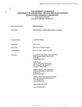 Paperback XMM-Newton X-Ray Observation of Jupiter Book