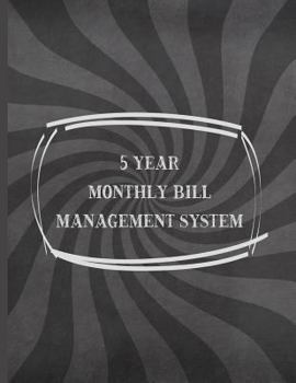 Paperback Swirl Chalkboard: 5 Year Monthly Bill Management System Book