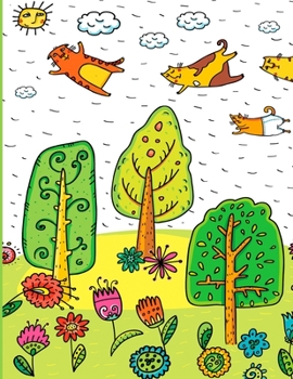 Paperback Basic Artist Sketchbook Drawing Creative Doodle Notebook: Cute Cartoon Cats Green Book Cover Design 8.5" X 11" Size Custom Interior 100 Dot Journal an Book