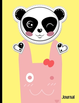 Journal: Primary Composition Notebook Wide Ruled Blank Lined Paper - Panda and a Rabbit Theme Cover - Yellow background - 8.5x11 Inches (Wide Ruled Bunny Books)