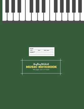 Paperback Music Notebook - AmyTmy Notebook -100 pages - 8.5 x 11 inch - Matte Cover Book