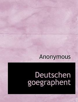 Paperback Deutschen Goegraphent [German] Book