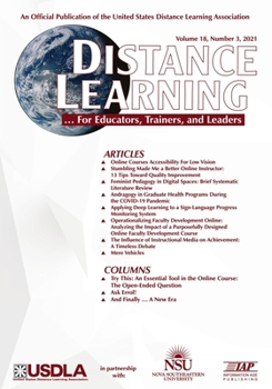 Paperback Distance Learning Volume 18 Issue 3 2021 Book