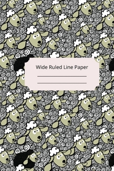 Paperback Cute Baby Sheep Theme Wide Ruled Line Paper Book