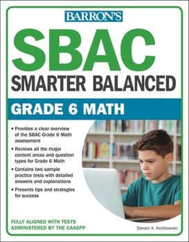 Paperback Sbac Grade 6 Math: Smarter Balanced Book