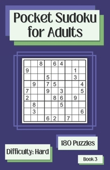 Paperback Pocket Sudoku for Adults Book 3: 180 Hard Travel Sudoku Puzzles Book