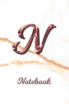 Paperback Notebook: Sketchbook - Blank Imaginative Sketch Book Paper - Letter N Rose Gold White Marble Pink Effect Cover - Teach & Practic Book